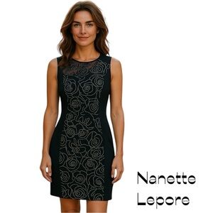 Nanette Lepore Black Floral Sleeveless Dress NWT Size 4